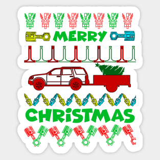 Merry chrismas, car guy, car enthusiast merry chrismas (jeep) Sticker